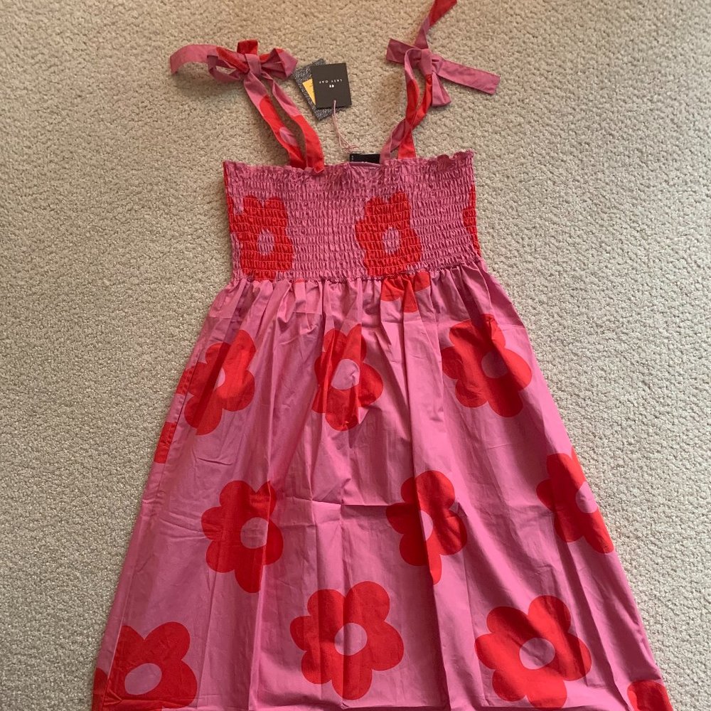 Lazy Oaf Red Flower Smock Dress